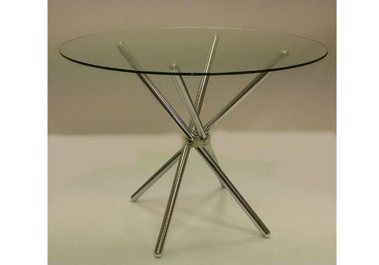 Τραπέζι κουζίνας γυάλινο στρογγυλό με διάμετρο 100εκ. Kouts-368