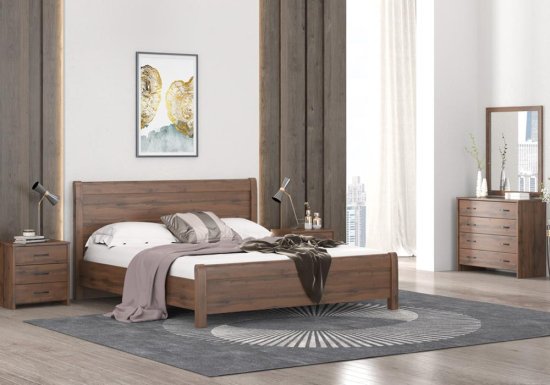 Ξύλινο κρεβάτι σε βέγγε ή καρυδί σε διάφορες διαστάσεις Ν26