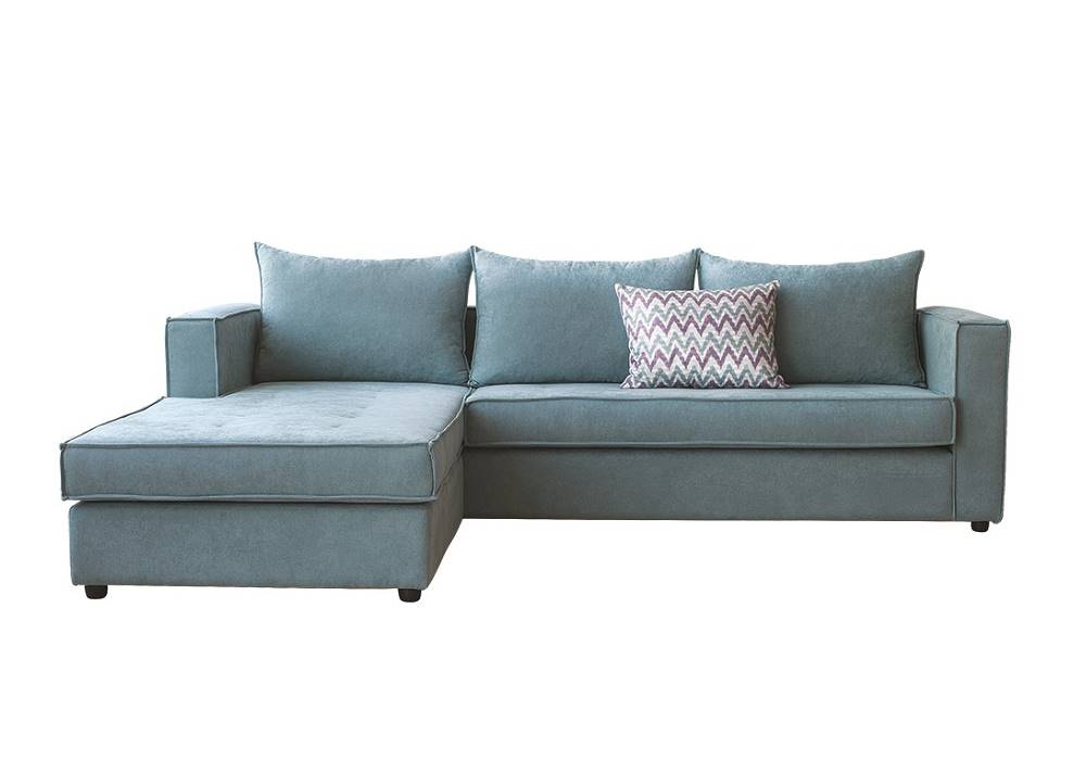 Μπλε γωνιακός καναπές