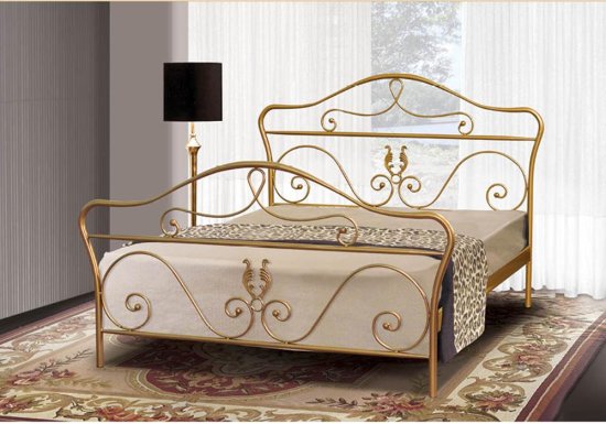 Χρυσό Μεταλλικό Κρεβάτι 