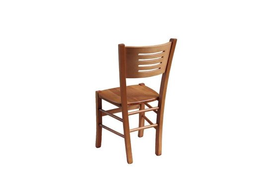Καρέκλα οξιάς με καμπύλη πλάτη και ξύλινο κάθισμα