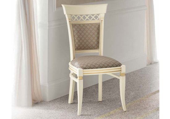 Ξύλινη Λευκή Καρέκλα Με Μαργαρίτες