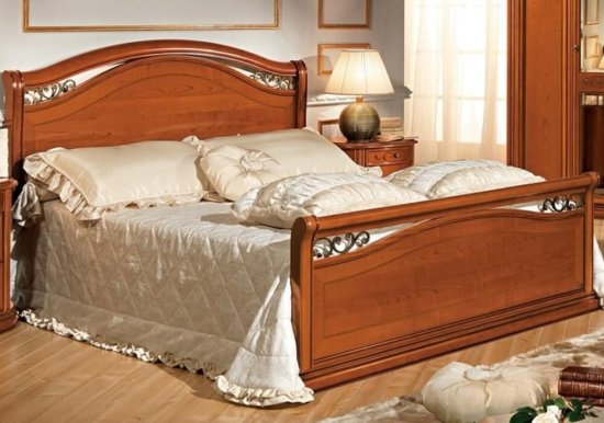 Κερασί Κλασικό Κρεβάτι Υψηλής Ποιότητας CG-050475