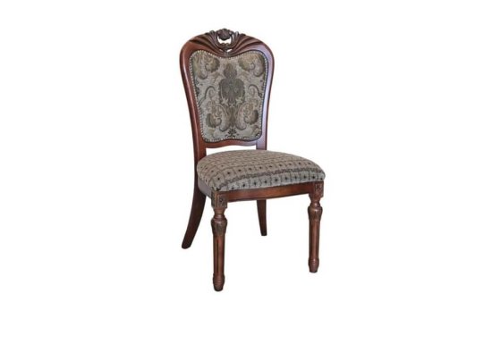 Κλασσική Καρέκλα με Κεντητή Στόφα με Γκρι και Μπεζ Μοτίβα G-135118