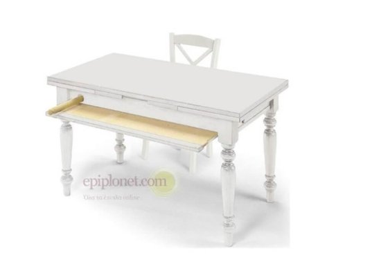 Ανοιγόμενο Τραπέζι με Έξτρα Συρτάρι-Επιφάνεια 80x140+80 TE-122050