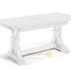 Ξύλινο Μοναστηριακό Τραπέζι σε Λευκή Απόχρωση ΤΕ-122056
