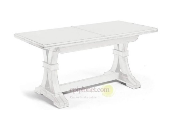 Ξύλινο Μοναστηριακό Τραπέζι σε Λευκή Απόχρωση ΤΕ-122056