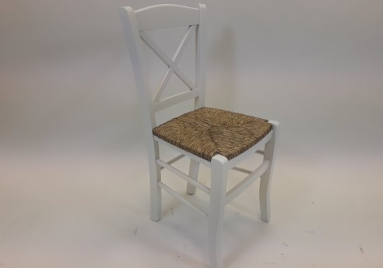Λευκή ιταλική καρέκλα με χιαστί πλάτη