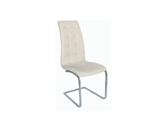 Άνετη Καρέκλα με Ψηλή Πλάτη από Δερματίνη σε Κρεμ Χρώμα Z-190407
