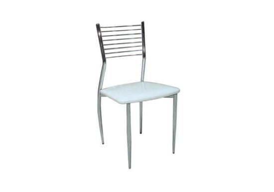 Καρέκλα Κουζίνας με Μεταλλικό Σκελετό σε Λευκό Χρώμα Z-190409