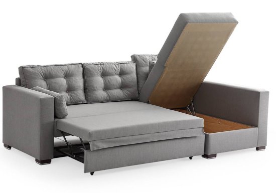 Γωνιακός καναπές με συρόμενο κρεβάτι