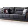 Καναπές κρεβάτι με ξύλινες λεπτομέρειες