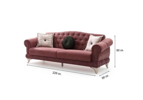 Τριθέσιος Καναπές Κρεβάτι Νεοκλασικός “Elizabeth” Ef-100106