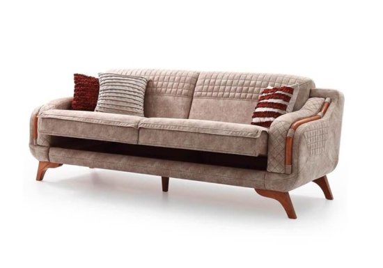 Καναπές Κρεβάτι με Ξύλινα Στοιχεία Προμηθέας Ef-105070