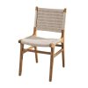 καρέκλα από ξύλο teak με βαμβακερό κορδόνι
