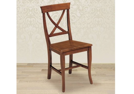 Καρυδί καρέκλα με χιαστή πλάτη