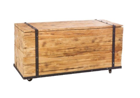 ξύλινο τραπέζι μπαούλο με ρόδες