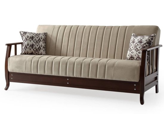 παραδοσιακός ξύλινος καναπές κρεβάτι