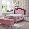Ροζ υφασμάτινο πριγκιπικό κρεβάτι