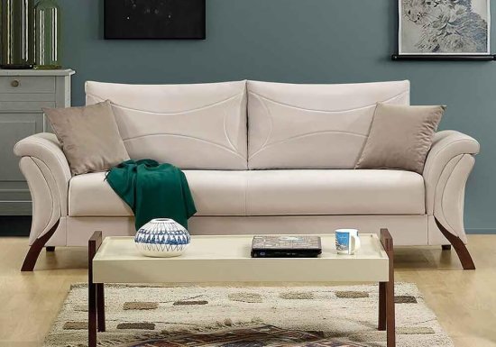 Μίνιμαλ καναπές κρεβάτι σε λευκή απόχρωση