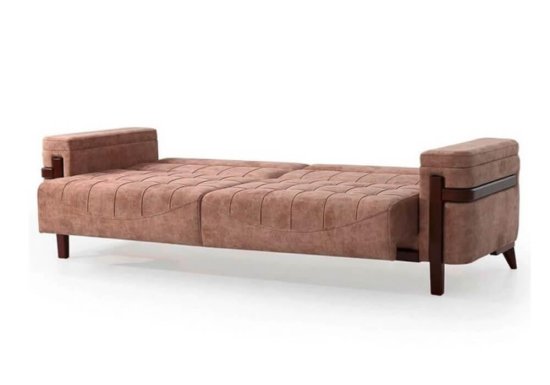 Καναπές κρεβάτι με ξύλινες λεπτομέρειες Ef-105115
