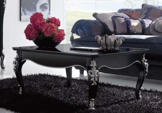 Luxury σαλόνι με μαύρα έπιπλα