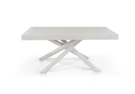 μοναστηριακό τραπέζι λευκό με "μπλεγμένα" πόδια