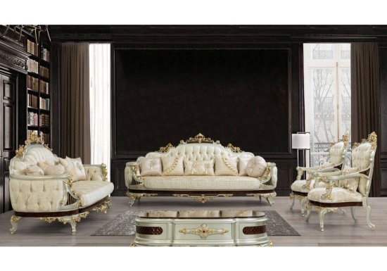 Αριστοκρατικό σαλόνι με λευκό χρυσό και ασήμι