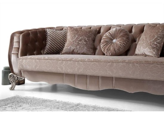 luxury κομψό νέο μπαρόκ σαλόνι με καπιτονέ βελούδο