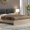 Κρεβάτι ξύλινο με μαξιλάρες πλάτης