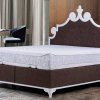 Υφασμάτινο κρεβάτι με κορώνα λευκό