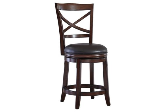 Καρέκλα μπαρ ψηλή περιστρεφόμενη σε σκούρο κερασί Ashley