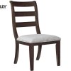 Καρέκλα ξύλινη καφέ χρώματος με ανατομική πλάτη Ashley