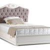 Λευκό καπιτονέ κοριτσίστικο κρεβάτι με αποθηκευτικό χώρο