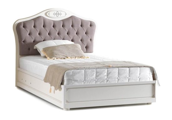 Λευκό καπιτονέ κοριτσίστικο κρεβάτι με αποθηκευτικό χώρο