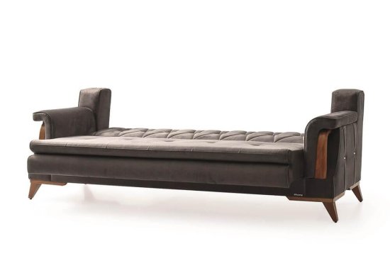 Καναπές κρεβάτι με μεταλλικά διακοσμητικά στοιχεία