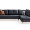 Γκρι γωνιακός καναπές σκανδιναβικού στυλ