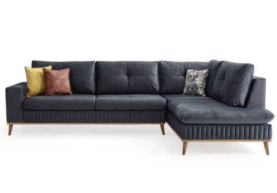 Γκρι γωνιακός καναπές σκανδιναβικού στυλ