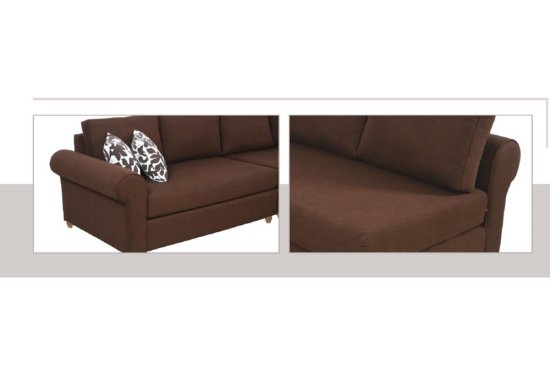 Γωνιακός κλασικός καναπές με καμυλωτά μπράτσα