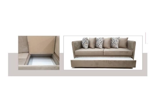 Σετ καναπέδων με συρόμενο κρεβάτι και αποθηκευτικό χώρο