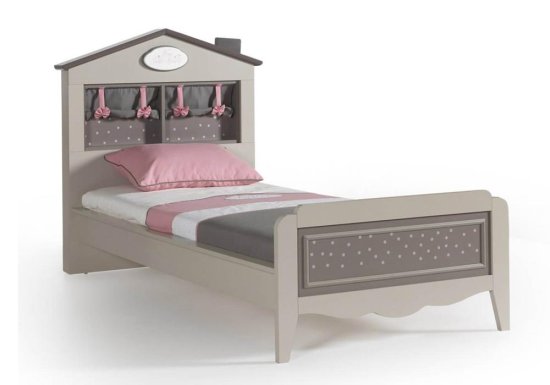 Κοριτσίστικο κρεβάτι με κουρτινάκια & led φωτισμό Houses