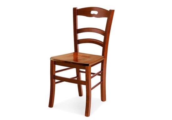 Ιταλική καρέκλα μασίφ οξιάς με καμπυλωτά ξύλα πλάτης