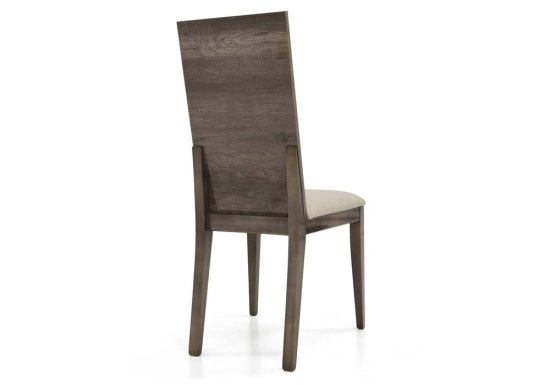 Κομψή Ιταλική καρέκλα με ξύλινη πλάτη δερματίνη εκρού