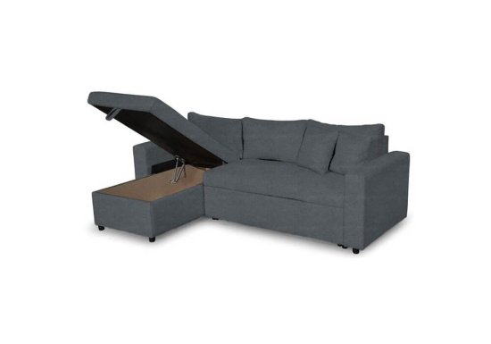 Τριθέσιος γωνιακός καναπές-κρεβάτι με αποθηκευτικό χώρο