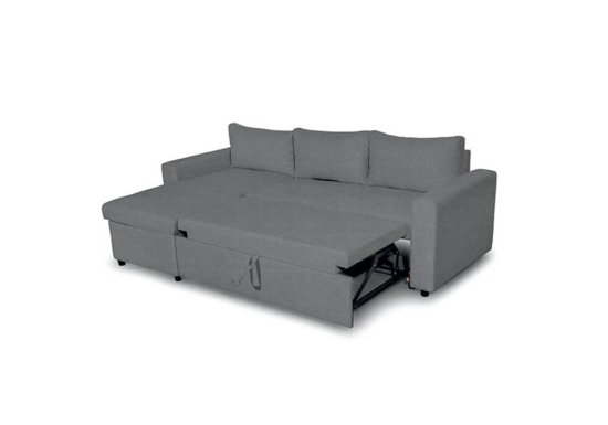 Τριθέσιος γωνιακός καναπές-κρεβάτι με αποθηκευτικό χώρο