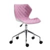 Καρέκλα χρωμίου με ροζ ύφασμα