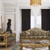 Μεγαλοπρεπής χρυσός καναπές baroque