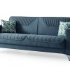 Καναπές κρεβάτι με ασημένια εξωτερικά πλαϊνά