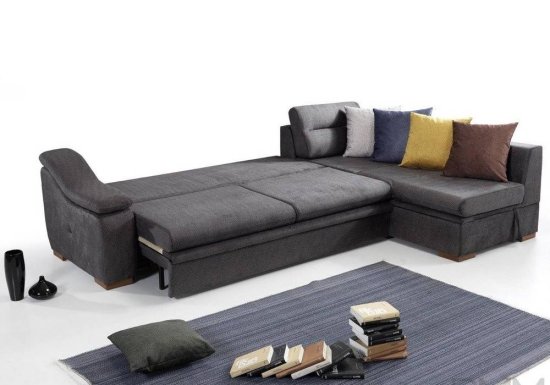 Γωνιακός καναπές με μεγάλο αποθηκευτικό χώρο