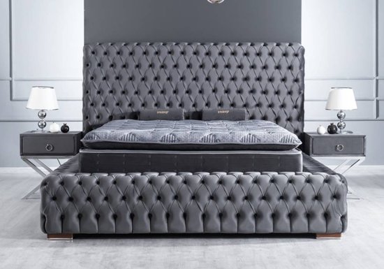 luxury κρεβάτι με καπιτονέ σκελετό